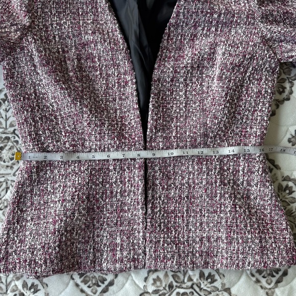 DKNY Women's Tweed Textured Blazer - Purple and White size 8 - Picture 8 of 11